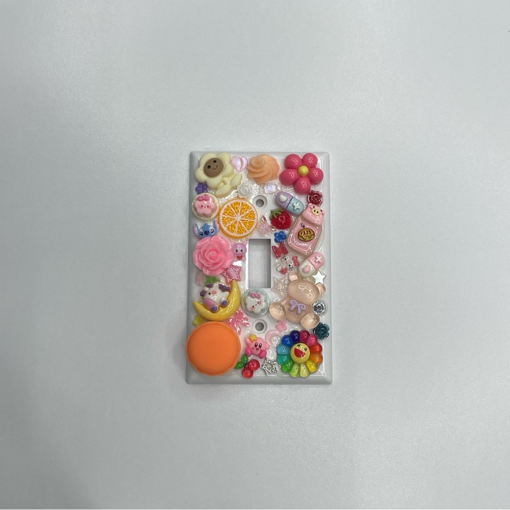 Decorative Light Switch Cover with Colorful Charms